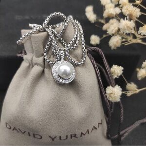 David Yurman Silver Pearl Pendant Necklace